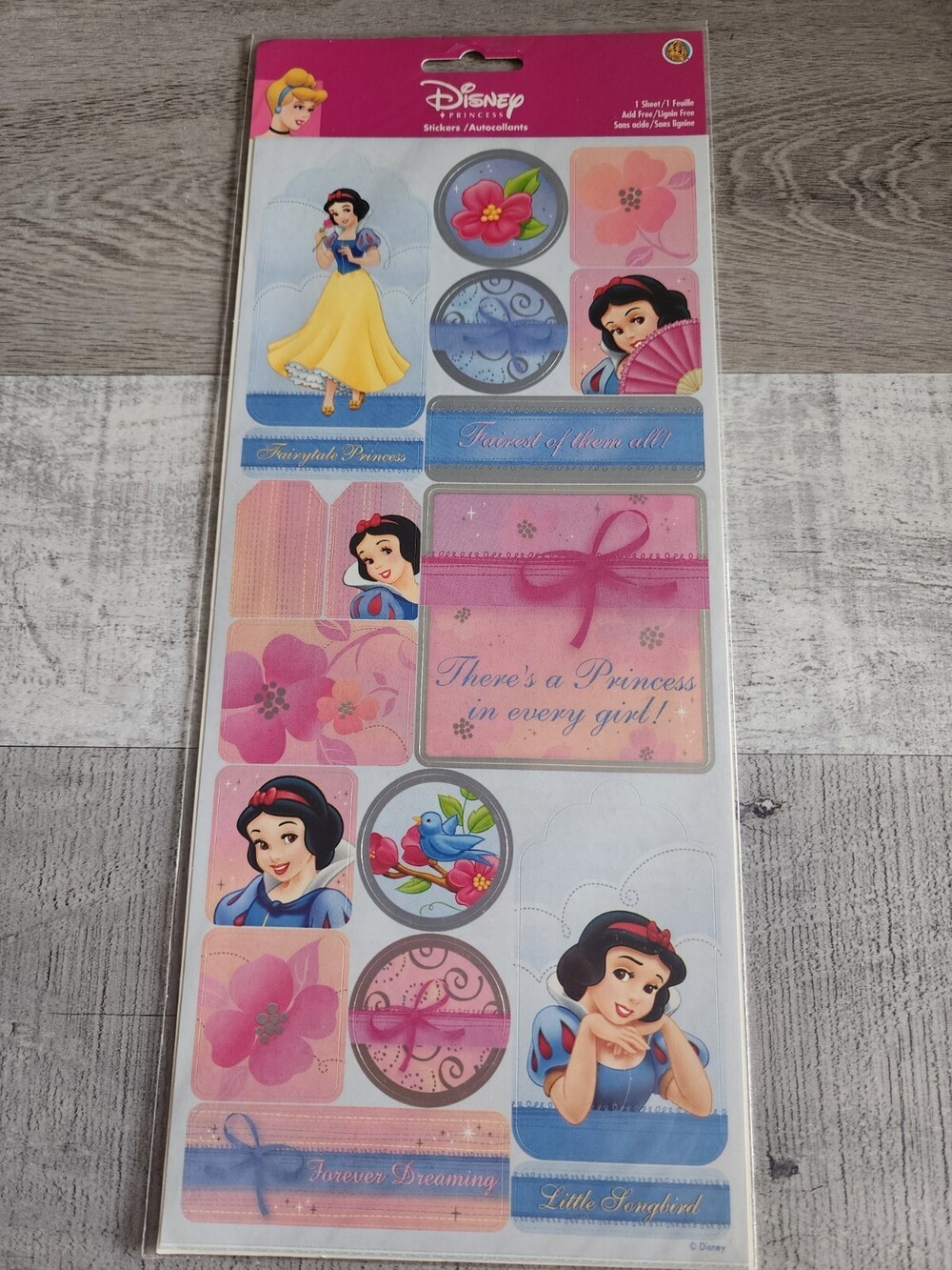 Disney Princess Snow White Scrapbook Stickers Large Sheet Sandylion New #47